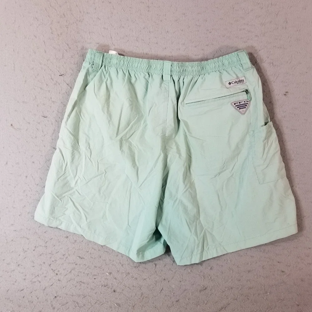 Columbia PFG swim shorts men's large green nylon fishing outdoor adventure
